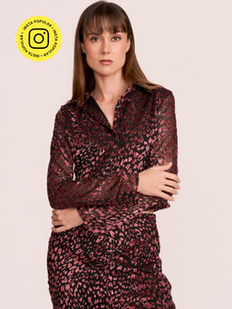 How When Wear - The Dark Side Animal Velvet Brown Shirt