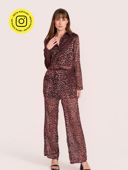 How When Wear - The Dark Side Animal Velvet Brown Pant