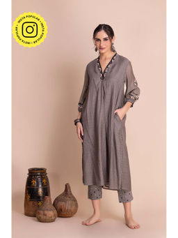 Karuna Khaitan - Grey Pravah Co-Ord (Set of 3)