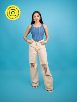 Lea Clothing - Fiona Denim Corset Top