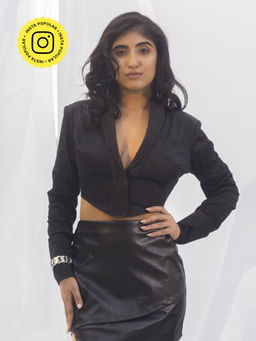 Lea Clothing - Eve Black Tailored Blazer Top