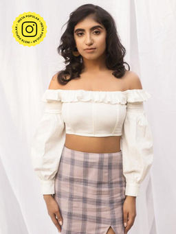 Lea Clothing - Giselle White Frill Corset Top