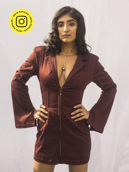 Lea Clothing - Jeanine Burgundy Blazer Dress