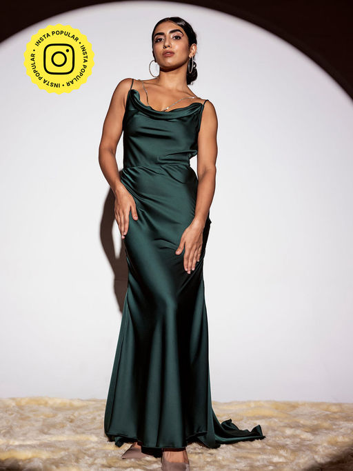 armani satin dress Armani Satin Side Slit Dress House of Elorra LLP
