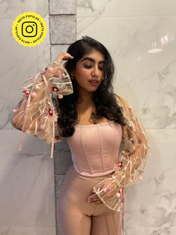 Lea Clothing - Sasha Blush Embroidered Corset Top