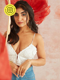 Lea Clothing - Athena Embroidered Bustier Corset Top