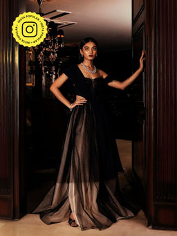 Lea Clothing - Anastasia Black And Nude Tulle Corset Gown
