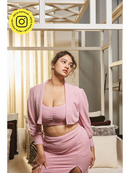 Lea Clothing - Clarisse Pink Textured Jacket