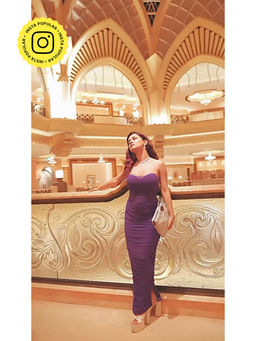 Lea Clothing - Audrey Purple Ruched Mesh Corset Dress (Set of 2)