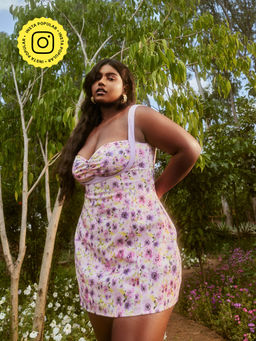 Lea Clothing - Anna Pink Floral A-Line Mini Dress