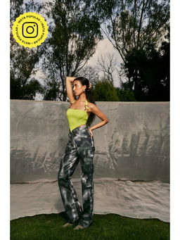 Lea Clothing - Cora Grey Smoke Cargo Pants