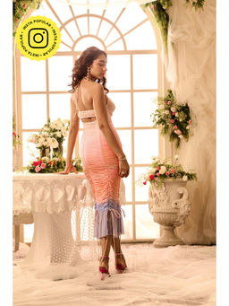 Lea Clothing - Yara Ruched Ombre Print Dress