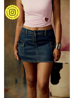 Lea Clothing - Vega Blue Mini Denim Skirt
