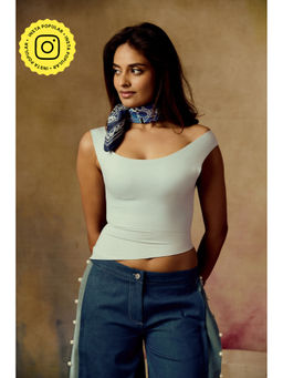 Lea Clothing - Aletta Baby White Seamless Crop Top