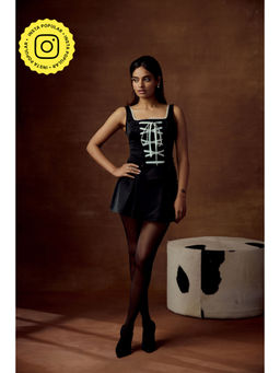 Lea Clothing - Black Solid Flared Fit Skirt