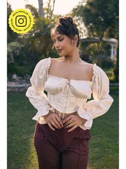 Lea Clothing - Myrtle Beige Corset Top