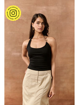 Lea Clothing - Miller Black Sleeveless Crop Top