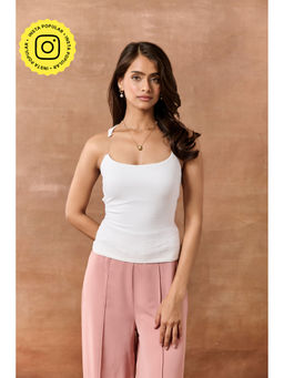 Lea Clothing - Leida White Longline Seamless Top