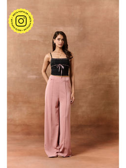Lea Clothing - Rena Black Crop Top with Bow Detailing