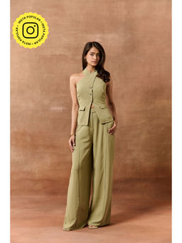 Lea Clothing - Kathe Sage Green High-Waisted Pants