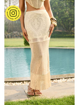 Lea Clothing - Sorcha Off-White Maxi Skirt