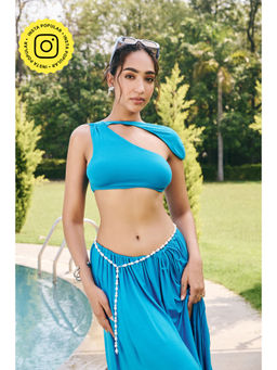 Lea Clothing - Petunia Olympic Blue Asymmetrical Top