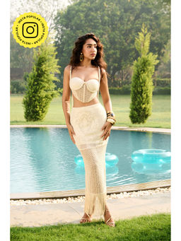 Lea Clothing - Sorcha Off-White Braided Corset Top