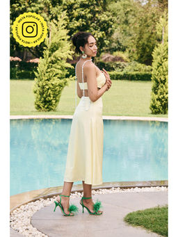 Lea Clothing - Albina Butter Cream Tube Cutout Dress