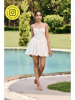 Lea Clothing - Artemis White Corset Dress