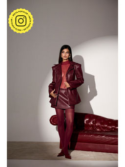 Lea Clothing - Roselina Wine Satin Top