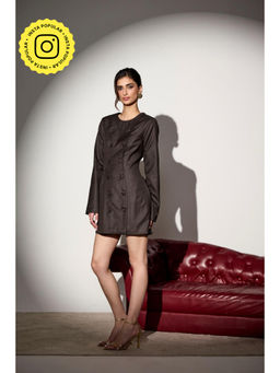 Lea Clothing - Calla Brown Blazer Dress