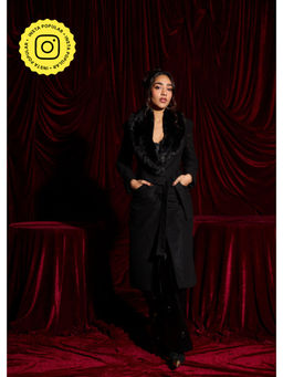 Lea Clothing - Esther Black Wool-Blend Multi-Way Luxe Coat