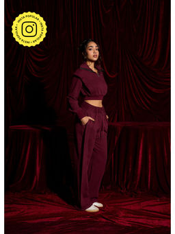 Lea Clothing - Berrywood Burgundy Wide-Leg Pant