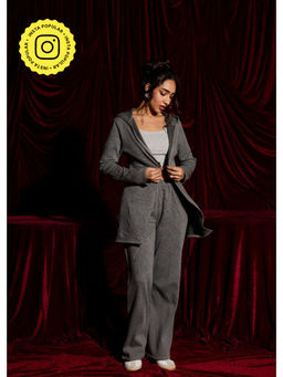 Lea Clothing - Slate Knit Wide-Leg Joggers
