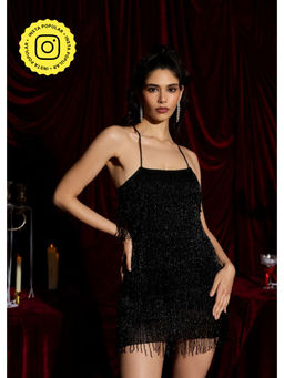Lea Clothing - Noir Spell Beaded Mini Dress