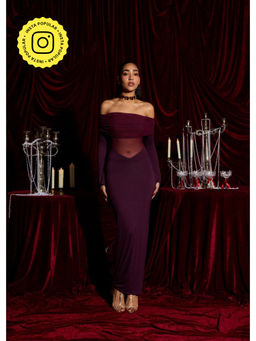 Lea Clothing - Bordeaux Illusion Modal Sculpting Gown