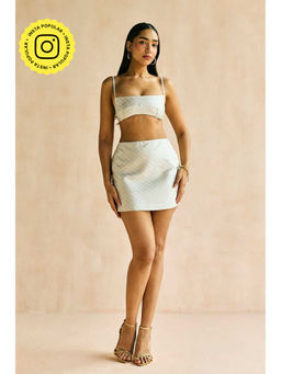 Lea Clothing - Green Lyra Bloom Mini Skirt