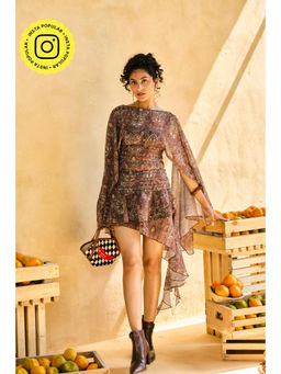 Lea Clothing - Womens Raat Rani Paisley Print Mini Skirt
