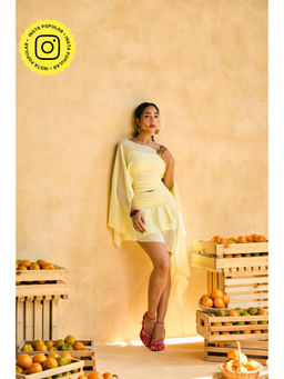 Lea Clothing - Womens Lemon Sunveil Cascade Skirt