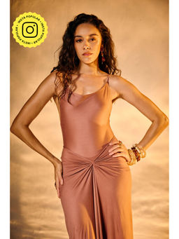 Lea Clothing - Sunset Dune Mauve Beaded Dress