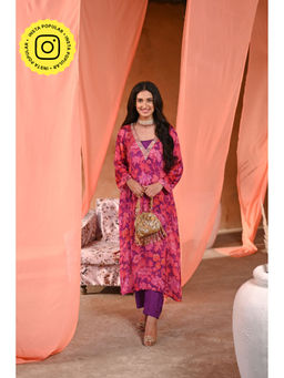 Mahee Jaipur - Pink And Purple Nazakat Kurta & Pant (Set of 2)