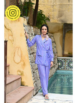 Mahee Jaipur - Purple Popping Muslin Co-Ord (Set of 2)