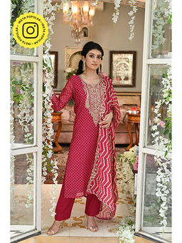 Mahee Jaipur - Rooh Chanderi Printed Kurta with Pant and Dupatta (Set of 3)