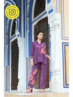 Mahee Jaipur - Iris Purple Pure Crepe Co-Ord (Set of 2)