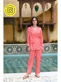 Mahee Jaipur - Pink Popping Muslin Co-ord (Set of 2)
