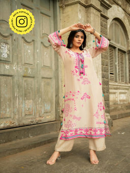 Mahee Jaipur - Srishty Rode In Beige Print Kurta With Pant