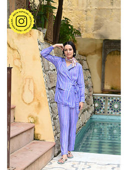Mahee Jaipur - Purple Muslin Printed Top With Pant