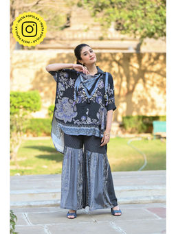 Mahee Jaipur - Blue Festoon Sharara with Kaftan