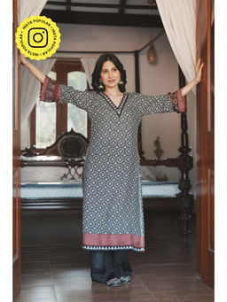 Mahee Jaipur - Noor Black And White Printed Kurta With Pant