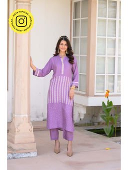 Mahee Jaipur - Lavender Muslin Kurta With Pant